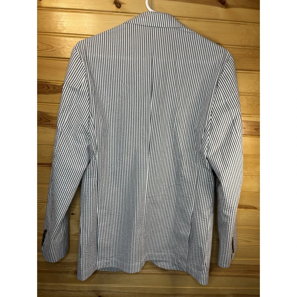 J.Crew Thompson Blue & White Striped Seersucker Blazer Men's 36R NWT $398 Decon